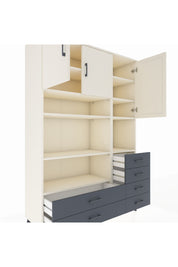 Hyperion Dolap 9 Raflı 6 Çekmeceli 3 Kapaklı 132x44x195 Aytaşı-Aytaşı/Antrasit