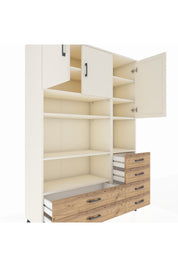 Hyperion Dolap 9 Raflı 6 Çekmeceli 3 Kapaklı 132x44x195 Aytaşı-Aytaşı/Çam