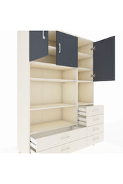 Hyperion Dolap 9 Raflı 6 Çekmeceli 3 Kapaklı 132x44x195 Aytaşı-Antrasit/Aytaşı