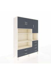 Hyperion Dolap 9 Raflı 6 Çekmeceli 3 Kapaklı 132x44x195 Aytaşı-Antrasit/Antrasit