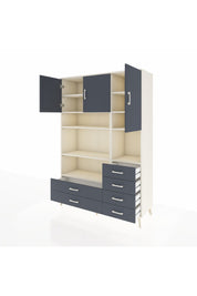 Hyperion Dolap 9 Raflı 6 Çekmeceli 3 Kapaklı 132x44x195 Aytaşı-Antrasit/Antrasit