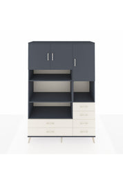 Hyperion Dolap 9 Raflı 6 Çekmeceli 3 Kapaklı 132x44x195 Antrasit-Antrasit/Aytaşı