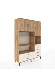 Hyperion Dolap 9 Raflı 6 Çekmeceli 3 Kapaklı 132x44x195 Çam-Çam/Aytaşı