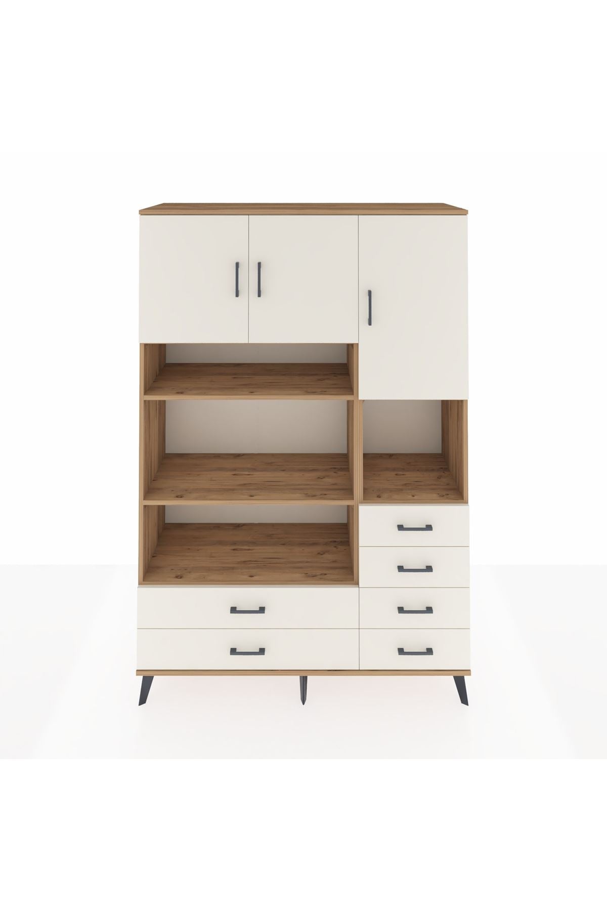 Hyperion Dolap 9 Raflı 6 Çekmeceli 3 Kapaklı 132x44x195 Çam-Aytaşı/Aytaşı