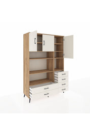 Hyperion Dolap 9 Raflı 6 Çekmeceli 3 Kapaklı 132x44x195 Çam-Aytaşı/Aytaşı