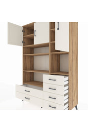 Hyperion Dolap 9 Raflı 6 Çekmeceli 3 Kapaklı 132x44x195 Çam-Aytaşı/Aytaşı