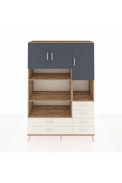 Hyperion Dolap 9 Raflı 6 Çekmeceli 3 Kapaklı 132x44x195 Çam-Antrasit/Aytaşı