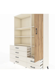 Hyperion Dolap 7 Raflı 6 Çekmeceli Tek Kapaklı  132x44x195 Aytaşı-Çam/Aytaşı