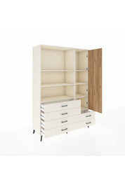 Hyperion Dolap 7 Raflı 6 Çekmeceli Tek Kapaklı  132x44x195 Aytaşı-Çam/Aytaşı