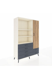 Hyperion Dolap 7 Raflı 6 Çekmeceli Tek Kapaklı  132x44x195 Aytaşı-Çam/Antrasit