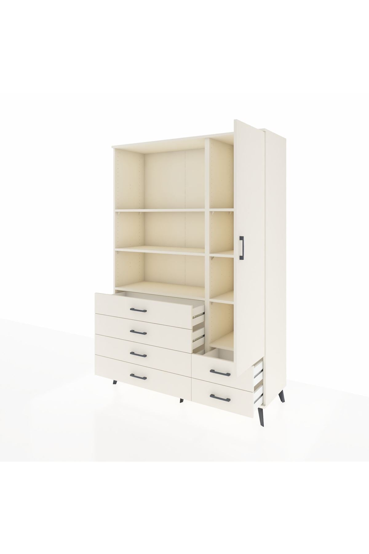 Hyperion Dolap 7 Raflı 6 Çekmeceli Tek Kapaklı  132x44x195 Aytaşı-Aytaşı/Aytaşı