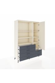 Hyperion Dolap 7 Raflı 6 Çekmeceli Tek Kapaklı  132x44x195 Aytaşı-Aytaşı/Antrasit