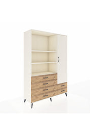 Hyperion Dolap 7 Raflı 6 Çekmeceli Tek Kapaklı  132x44x195 Aytaşı-Aytaşı/Çam