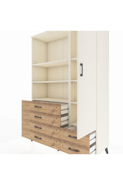 Hyperion Dolap 7 Raflı 6 Çekmeceli Tek Kapaklı  132x44x195 Aytaşı-Aytaşı/Çam