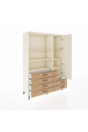 Hyperion Dolap 7 Raflı 6 Çekmeceli Tek Kapaklı  132x44x195 Aytaşı-Aytaşı/Çam