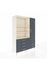 Hyperion Dolap 7 Raflı 6 Çekmeceli Tek Kapaklı  132x44x195 Aytaşı-Antrasit/Antrasit