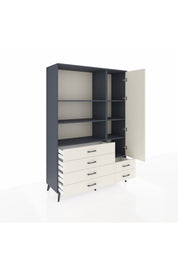 Hyperion Dolap 7 Raflı 6 Çekmeceli Tek Kapaklı  132x44x195 Antrasit-Aytaşı/Aytaşı