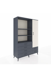 Hyperion Dolap 7 Raflı 6 Çekmeceli Tek Kapaklı  132x44x195 Antrasit-Aytaşı/Antrasit