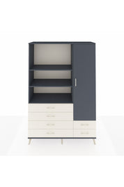 Hyperion Dolap 7 Raflı 6 Çekmeceli Tek Kapaklı  132x44x195 Antrasit-Antrasit/Aytaşı