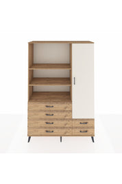 Hyperion Dolap 7 Raflı 6 Çekmeceli Tek Kapaklı  132x44x195 Çam-Aytaşı/Çam