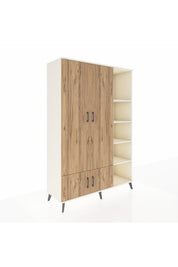 Hyperion Dolap 6 Raflı 4 Kapaklı Tek Askılı 132x44x195 Aytaşı-Çam/Aytaşı