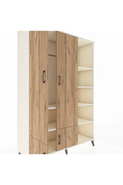 Hyperion Dolap 6 Raflı 4 Kapaklı Tek Askılı 132x44x195 Aytaşı-Çam/Aytaşı