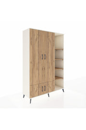 Hyperion Dolap 6 Raflı 4 Kapaklı Tek Askılı 132x44x195 Aytaşı-Çam/Çam