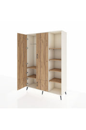 Hyperion Dolap 6 Raflı 4 Kapaklı Tek Askılı 132x44x195 Aytaşı-Çam/Çam