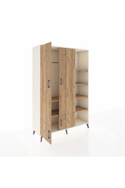 Hyperion Dolap 6 Raflı 4 Kapaklı Tek Askılı 132x44x195 Aytaşı-Çam/Çam