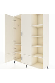 Hyperion Dolap 6 Raflı 4 Kapaklı Tek Askılı 132x44x195 Aytaşı-Aytaşı/Aytaşı