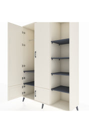 Hyperion Dolap 6 Raflı 4 Kapaklı Tek Askılı 132x44x195 Aytaşı-Aytaşı/Antrasit