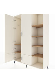 Hyperion Dolap 6 Raflı 4 Kapaklı Tek Askılı 132x44x195 Aytaşı-Aytaşı/Çam