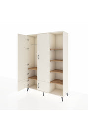 Hyperion Dolap 6 Raflı 4 Kapaklı Tek Askılı 132x44x195 Aytaşı-Aytaşı/Çam