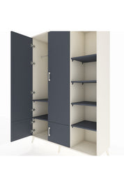 Hyperion Dolap 6 Raflı 4 Kapaklı Tek Askılı 132x44x195 Aytaşı-Antrasit/Antrasit