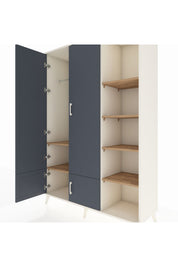 Hyperion Dolap 6 Raflı 4 Kapaklı Tek Askılı 132x44x195 Aytaşı-Antrasit/Çam