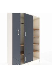 Hyperion Dolap 6 Raflı 4 Kapaklı Tek Askılı 132x44x195 Aytaşı-Antrasit/Çam