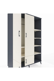 Hyperion Dolap 6 Raflı 4 Kapaklı Tek Askılı 132x44x195 Antrasit-Aytaşı/Aytaşı