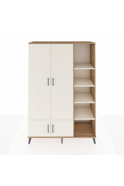 Hyperion Dolap 6 Raflı 4 Kapaklı Tek Askılı 132x44x195 Çam-Aytaşı/Aytaşı