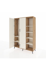 Hyperion Dolap 6 Raflı 4 Kapaklı Tek Askılı 132x44x195 Çam-Aytaşı/Aytaşı