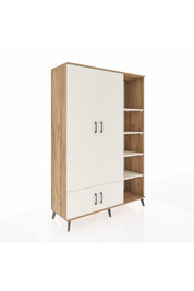 Hyperion Dolap 6 Raflı 4 Kapaklı Tek Askılı 132x44x195 Çam-Aytaşı/Aytaşı
