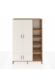 Hyperion Dolap 6 Raflı 4 Kapaklı Tek Askılı 132x44x195 Çam-Aytaşı/Çam