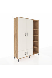 Hyperion Dolap 6 Raflı 4 Kapaklı Tek Askılı 132x44x195 Çam-Aytaşı/Çam