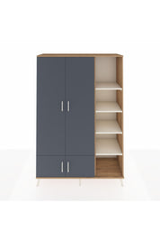 Hyperion Dolap 6 Raflı 4 Kapaklı Tek Askılı 132x44x195 Çam-Antrasit/Aytaşı