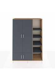 Hyperion Dolap 6 Raflı 4 Kapaklı Tek Askılı 132x44x195 Çam-Antrasit/Antrasit