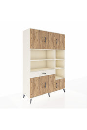 Hyperion Dolap 10 Raflı Tek Çekmeceli 6 Kapaklı 132x44x195 Aytaşı-Çam/Aytaşı