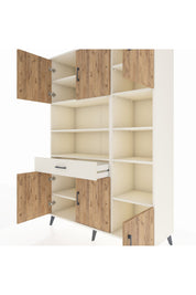 Hyperion Dolap 10 Raflı Tek Çekmeceli 6 Kapaklı 132x44x195 Aytaşı-Çam/Aytaşı