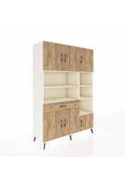 Hyperion Dolap 10 Raflı Tek Çekmeceli 6 Kapaklı 132x44x195 Aytaşı-Çam/Çam