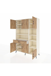 Hyperion Dolap 10 Raflı Tek Çekmeceli 6 Kapaklı 132x44x195 Aytaşı-Çam/Çam