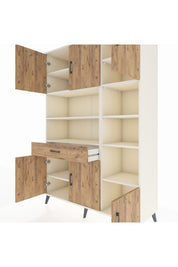 Hyperion Dolap 10 Raflı Tek Çekmeceli 6 Kapaklı 132x44x195 Aytaşı-Çam/Çam