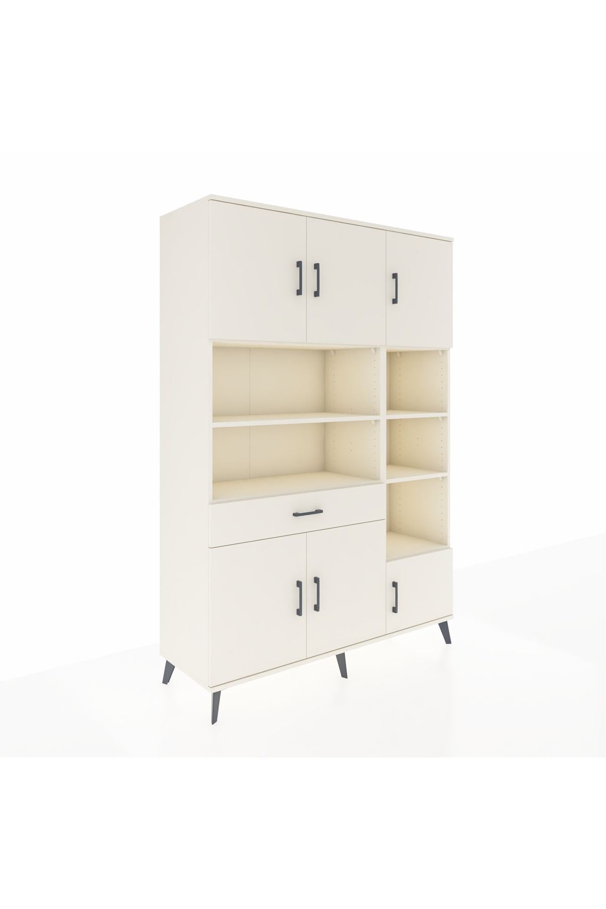 Hyperion Dolap 10 Raflı Tek Çekmeceli 6 Kapaklı 132x44x195 Aytaşı-Aytaşı/Aytaşı